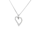 14k White Gold .50ct F SI1 Round Diamond Heart Pendant